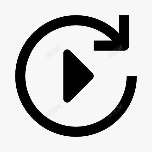 重放箭头播放器图标svg_新图网 https://ixintu.com 实心 播放器 界面 箭头 重放