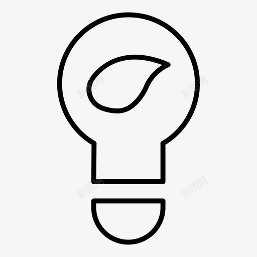 生态环保能源图标svg_新图网 https://ixintu.com 太阳能 灯泡 环保 生态 电力 能源 自然生态细线