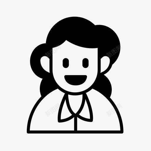 女人卷发脸图标svg_新图网 https://ixintu.com 卷发 女人 脸 脸06 长发