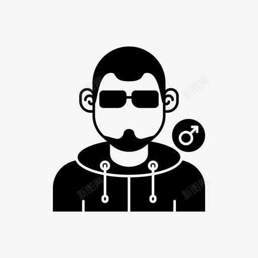 胡须男化身眼镜图标svg_新图网 https://ixintu.com 化身 眼镜 短发 胡须男