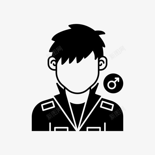 化身男孩头发男人图标svg_新图网 https://ixintu.com 化身男人 化身男孩 头发 用户 男人