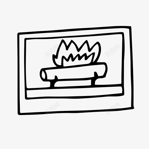 壁炉圣诞节冬天图标svg_新图网 https://ixintu.com 冬天 冬季涂鸦 圣诞木 圣诞节 壁炉