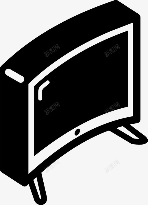 曲面电视显示屏屏幕图标svg_新图网 https://ixintu.com 屏幕 显示屏 曲面电视 电视 等轴仪