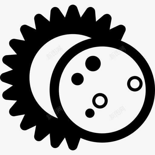 日食天文学月亮图标svg_新图网 https://ixintu.com 天文学 天气 太阳 日食 月亮 阳光