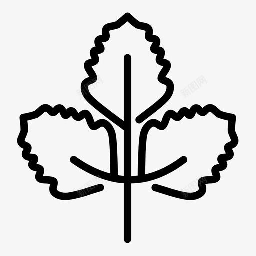 叶植物秋叶线图标svg_新图网 https://ixintu.com 叶 植物 秋叶线