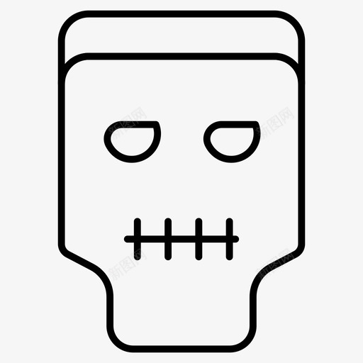 怪物恐怖鬼魂图标svg_新图网 https://ixintu.com 万圣节 万圣节细线图标 僵尸 怪物 恐怖 鬼魂