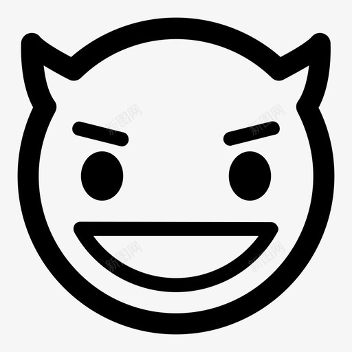 魔鬼表情符号感情图标svg_新图网 https://ixintu.com 感情 笑脸 表情符号 魔鬼