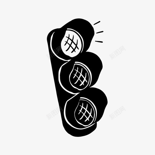 红绿灯手绘草图红灯图标svg_新图网 https://ixintu.com 信号灯 停留 停车 声明性 手绘草图 红灯 红绿灯