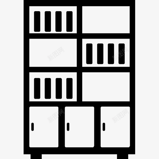 书柜书架书堆图标svg_新图网 https://ixintu.com 书堆 书架 书柜 室内装饰雕文图标