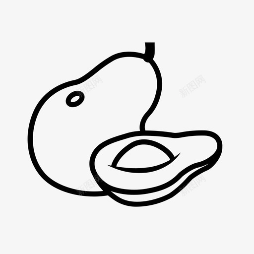 鳄梨水果热带水果图标svg_新图网 https://ixintu.com 水果 热带水果 鳄梨