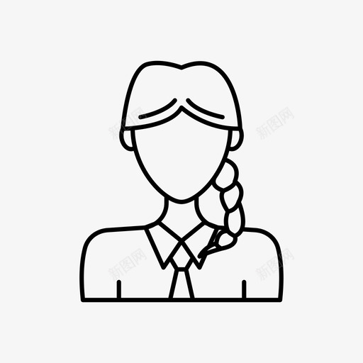 辫子女头像辫子发图标svg_新图网 https://ixintu.com 侧面 头像 头像女 女儿 辫子发 辫子女