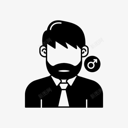 有胡子的男人化身男人图标svg_新图网 https://ixintu.com 化身 化身男人 有胡子的男人 男人 领带