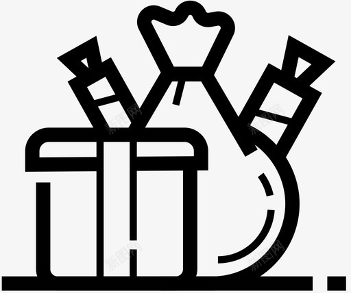 礼物糖果圣诞节图标svg_新图网 https://ixintu.com 包裹 圣诞节 新年 礼物 糖果