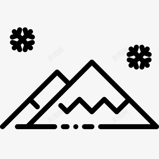 山景雪图标svg_新图网 https://ixintu.com 冬 山 景 雪