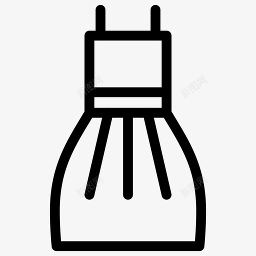 连衣裙布料女装图标svg_新图网 https://ixintu.com 女装 布料 服装系列图标 连衣裙