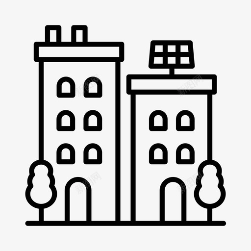 绿色能源环境绿色城市图标svg_新图网 https://ixintu.com 可持续发展 太阳能 环境 绿色城市 绿色生活 绿色能源