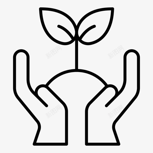 保护呵护自然图标svg_新图网 https://ixintu.com 保护 呵护 安全 植物 自然 自然生态细线
