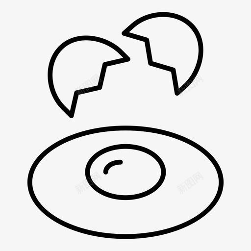 裂蛋吃食图标svg_新图网 https://ixintu.com 吃 煎蛋 自然 自然生态细线 裂蛋 食