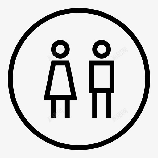 女孩和男孩洗手间图标svg_新图网 https://ixintu.com 女孩和男孩 洗手间