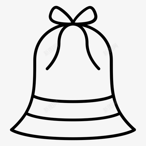 圣诞铃蝴蝶结装饰品图标svg_新图网 https://ixintu.com 冬天 圣诞图标 圣诞铃 蝴蝶结 装饰品