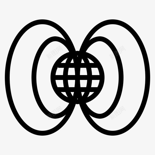 磁极轴力图标svg_新图网 https://ixintu.com 力 地球仪 地理 磁极 轴