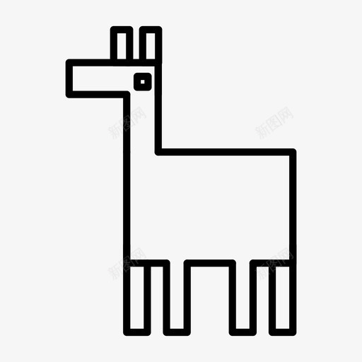 美洲驼动物长颈鹿图标svg_新图网 https://ixintu.com 动物 山羊 绵羊 美洲驼 长颈鹿