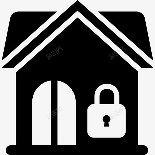 房子锁家庭安全房子关闭图标svg_新图网 https://ixintu.com 不动产雕文概念图标 安全房子 家庭安全 房子关闭 房子安全 房子锁 锁房子