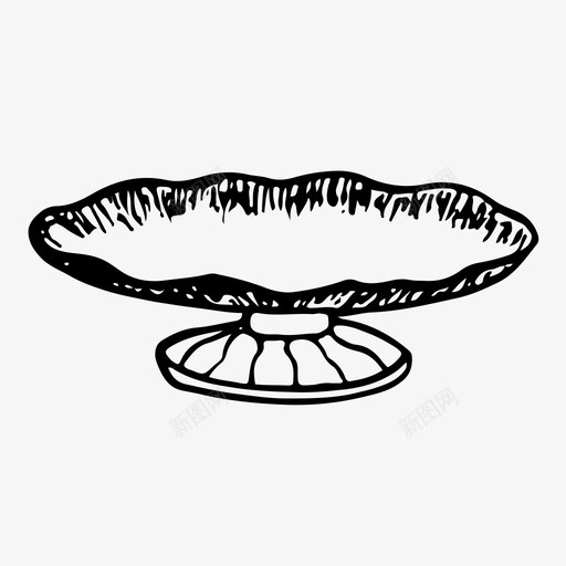 花瓶盘子手绘图标svg_新图网 https://ixintu.com 手绘 盘子 素描 花瓶