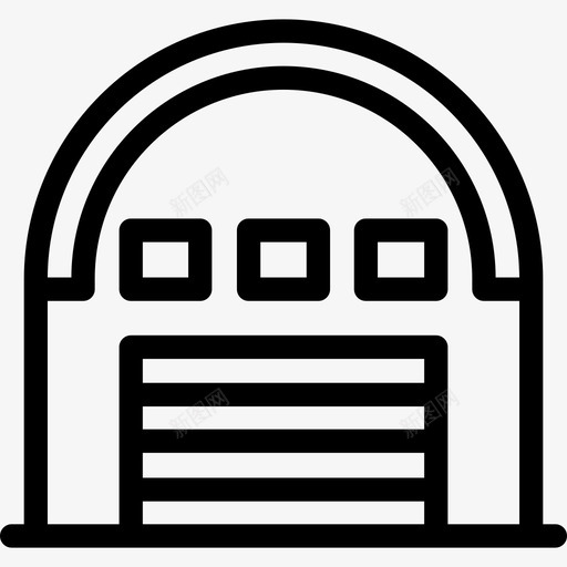 封闭式车库线性建筑图标svg_新图网 https://ixintu.com 封闭式车库 线性建筑