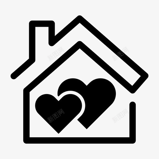 同居夫妻家庭图标svg_新图网 https://ixintu.com 同居 夫妻 家庭 情人节 房产 房子 父母