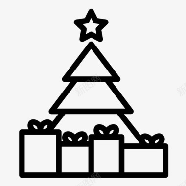 圣诞树节日礼物图标图标