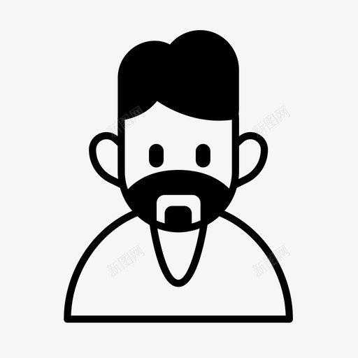 男人脸胡子图标svg_新图网 https://ixintu.com 男人 胡子 脸 脸06