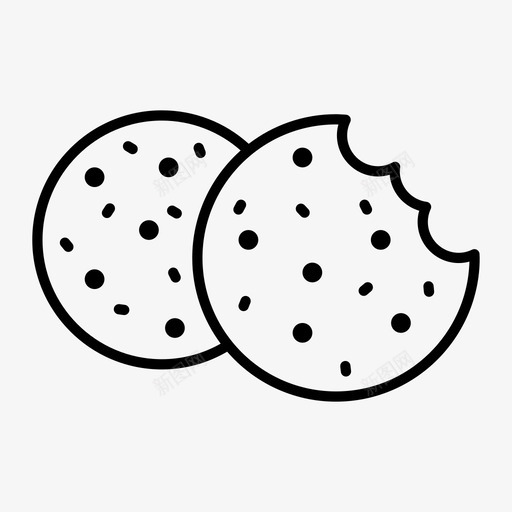 饼干食物各种各样的线图标svg_新图网 https://ixintu.com 各种各样的线图标 食物 饼干