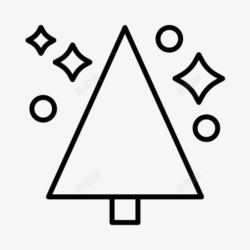 圣诞树圣诞装饰下雪图标svg_新图网 https://ixintu.com 下雪 圣诞树 圣诞节 圣诞装饰