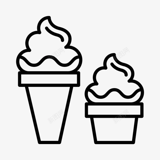 冰淇淋嘉年华甜点图标svg_新图网 https://ixintu.com 冰淇淋 冰淇淋筒 嘉年华 夏天 甜点 食物