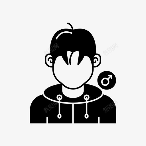 年轻人化身男性图标svg_新图网 https://ixintu.com 个人资料 化身 化身男人 年轻人 男性