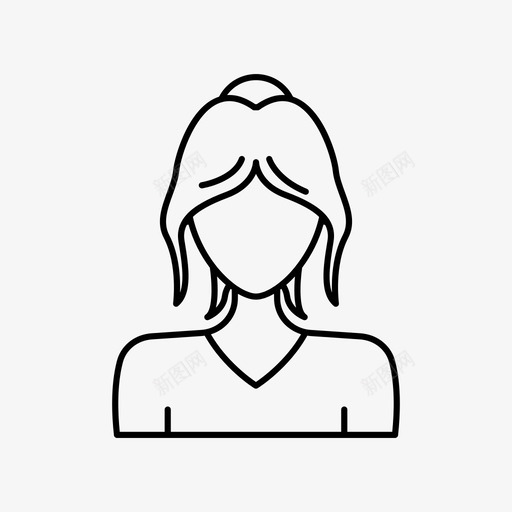 女人化身无脸图标svg_新图网 https://ixintu.com 化身 化身女人 女人 无脸 用户 长发