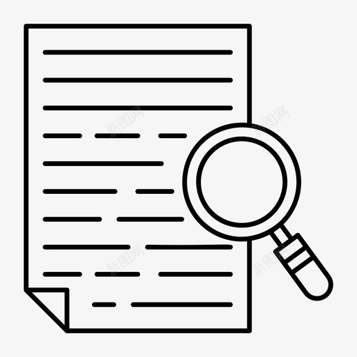 文件记录搜索图标svg_新图网 https://ixintu.com 技术 搜索 文件 网络和搜索引擎优化线图标 记录