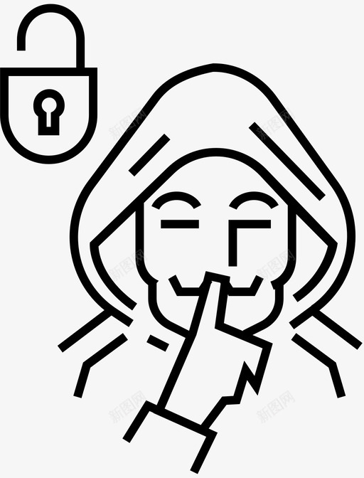 黑客匿名破解图标svg_新图网 https://ixintu.com ddos 加密货币 匿名 破解 骗子 黑客