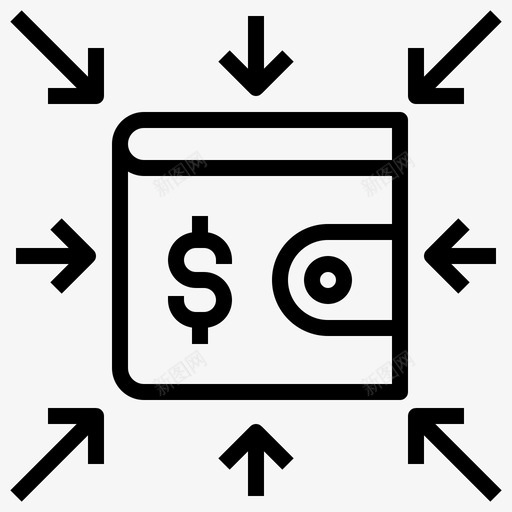 收入金钱钱包图标svg_新图网 https://ixintu.com 收入 理财 金钱 钱包