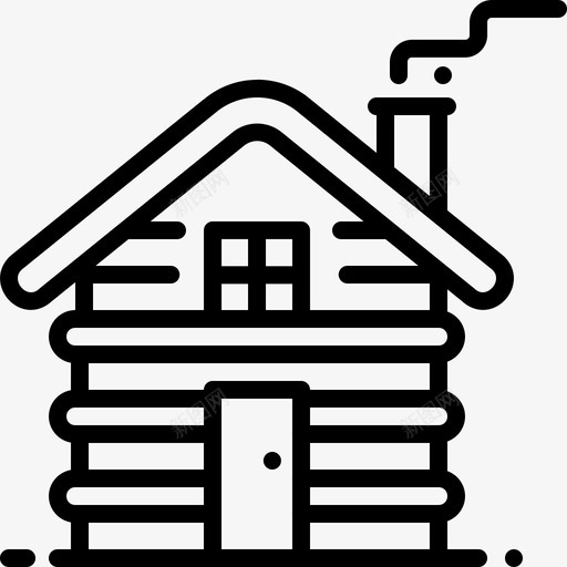 木屋住宿小屋图标svg_新图网 https://ixintu.com 住宿 冬季 小屋 木制 木屋