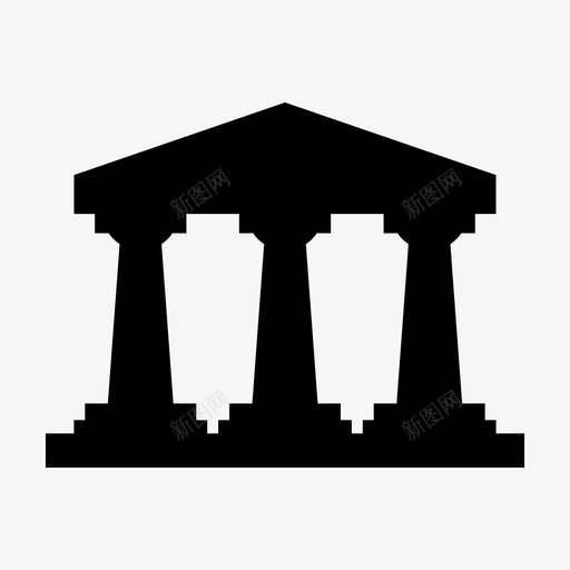 希腊神庙古董圆柱图标svg_新图网 https://ixintu.com 古老 古董 圆柱 希腊神庙 旅游