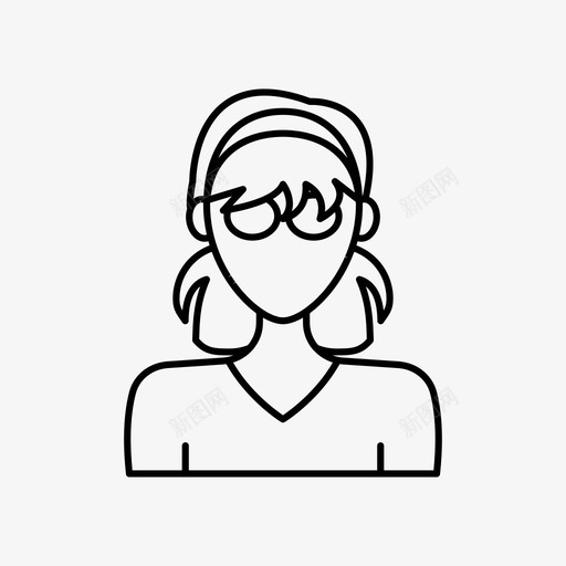 戴眼镜的女人化身发带图标svg_新图网 https://ixintu.com 化身 化身女人 发带 戴眼镜的女人 用户