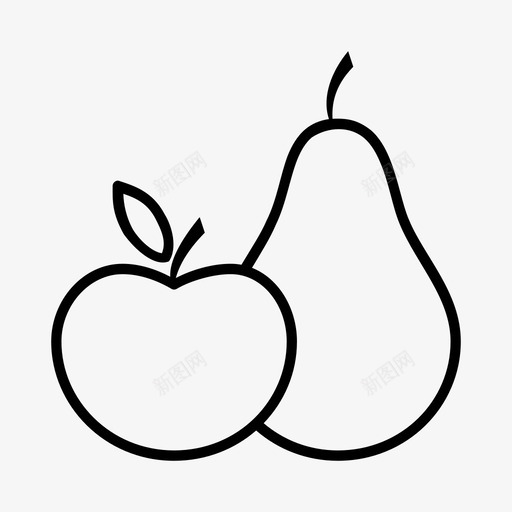 水果苹果食物图标svg_新图网 https://ixintu.com 果汁 梨 水果 苹果 食物