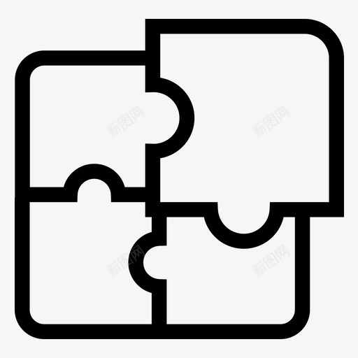 拼图应用程序游戏图标svg_新图网 https://ixintu.com 应用程序 拼图 数学 游戏 网络图标