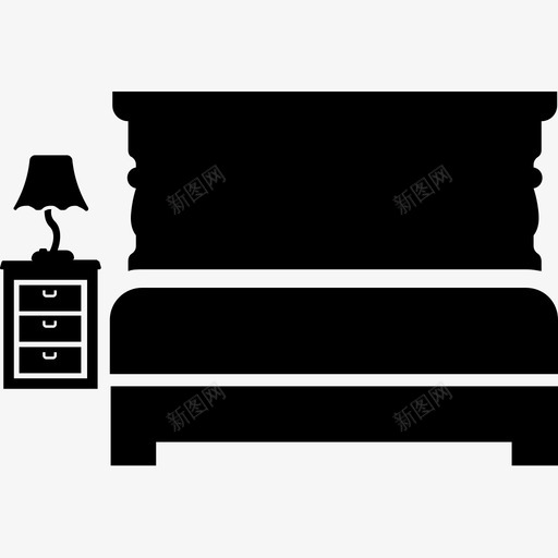 卧室卧室家具木床图标svg_新图网 https://ixintu.com 卧室 卧室家具 室内装饰雕纹图标 木床