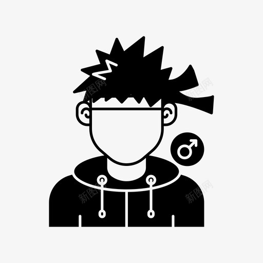 头巾男头像夹克图标svg_新图网 https://ixintu.com 头像 头像男 头巾男 夹克 男