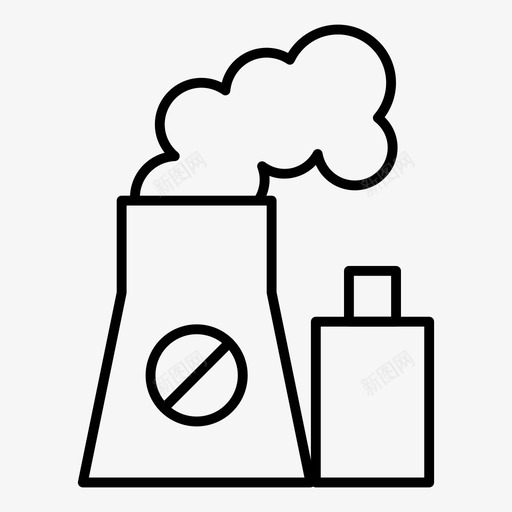 工厂烟囱工业图标svg_新图网 https://ixintu.com 工业 工厂 烟囱 烟雾 自然 自然生态细线