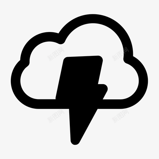 云闪电雷声图标svg_新图网 https://ixintu.com 云 天气 闪电 雷声