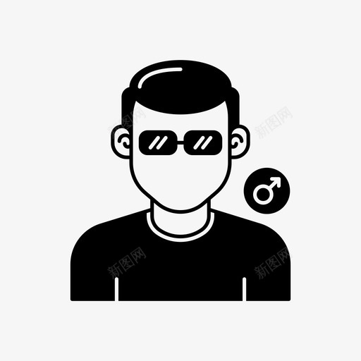 化身男男个人资料图标svg_新图网 https://ixintu.com 个人资料 化身男 用户 男